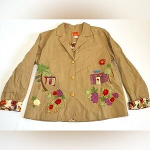 Hearts of Palm whimsical embroidered blazer woman’s 16